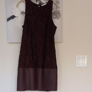 Trina Turk Chic Maroon Sleeveless Mini Dress